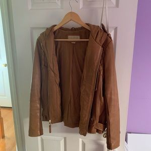 Hooded Michael Kors Leather Jacket
